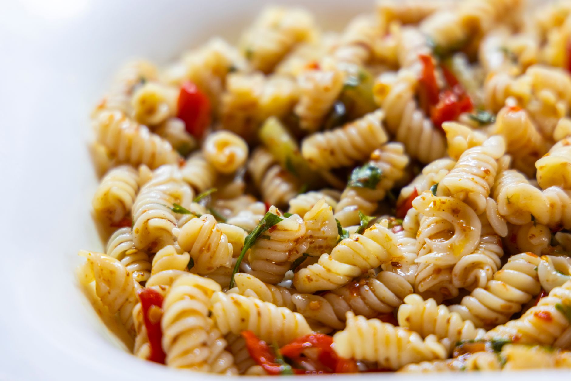 chickpea pasta salad packed for healthy work and school lunches
