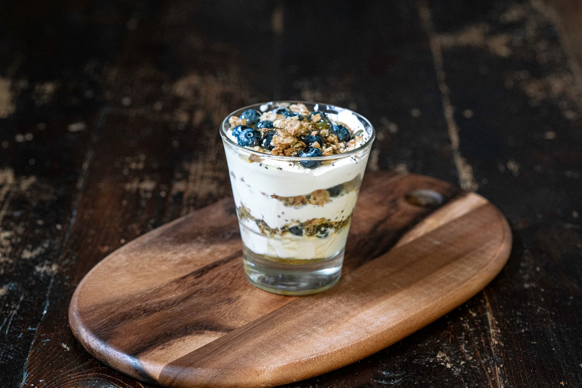 greek yogurt parfait jars layered with berries for healthy breakfast meal prep